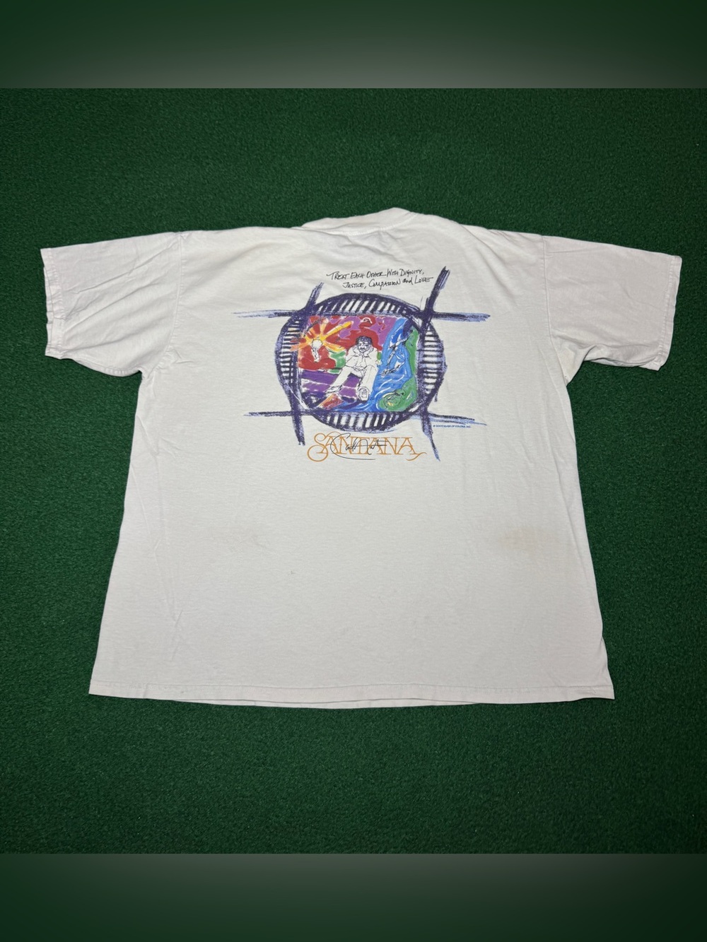 Santana Vintage T Shirt Hard Rock Cafe 90s Concert XL Band Music Shirt